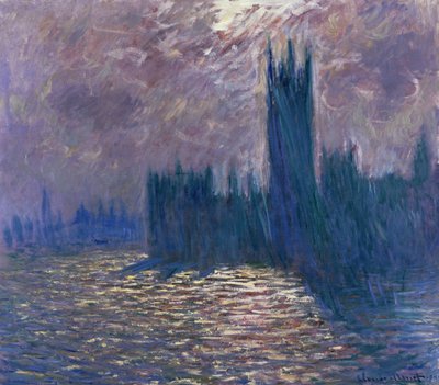 Parliament, Reflections on the Thames by Claude Monet